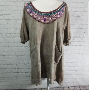 Free People Embellished Boho Tunic